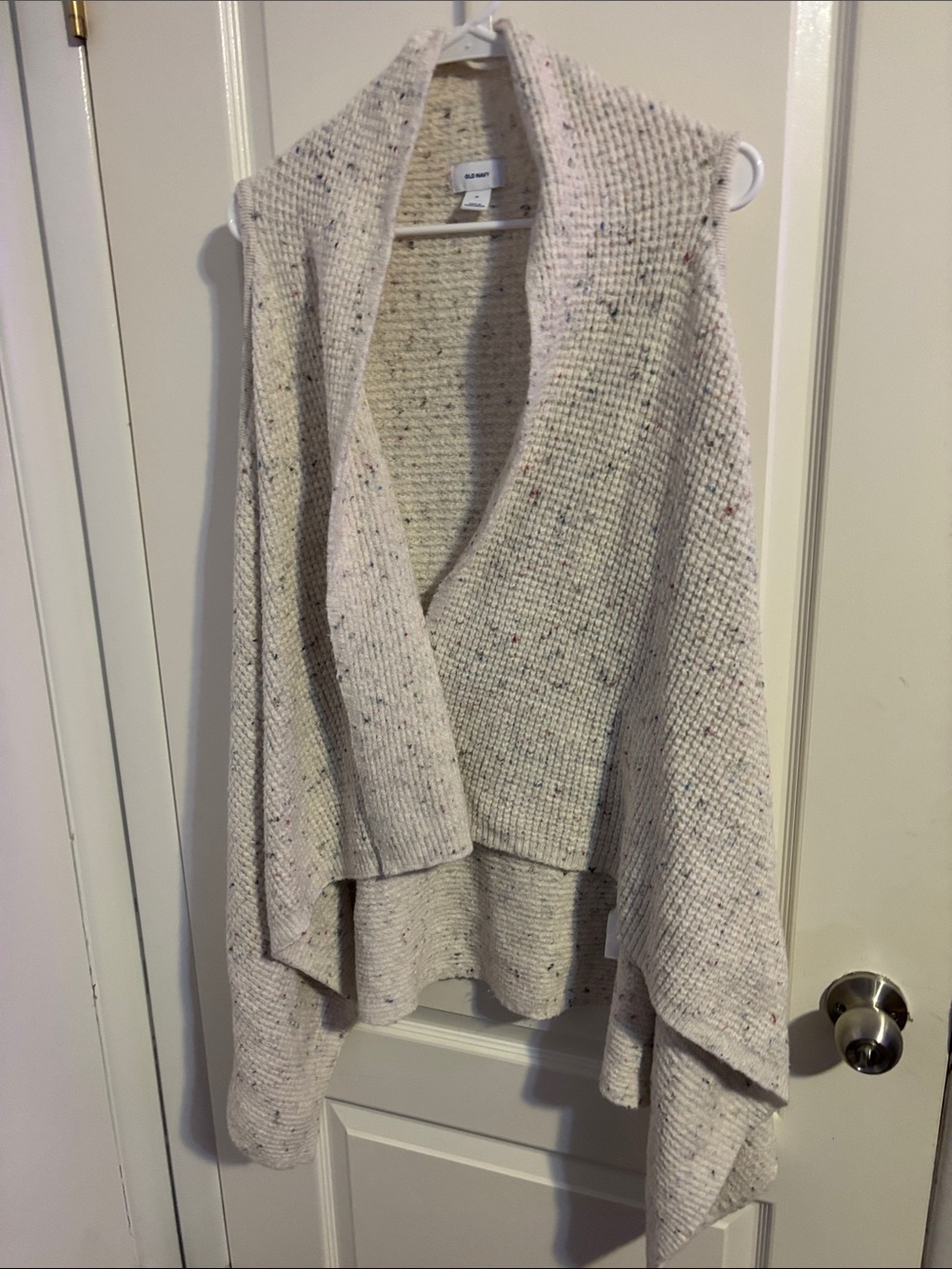 Old Navy Cream Speckled Open-Front Shawl